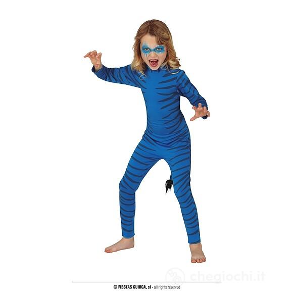 Costume Felino Azzurro 7-9 Anni (77221)
