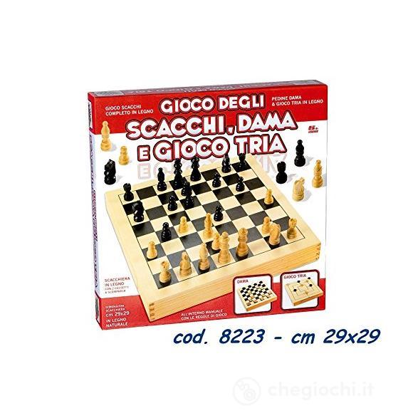 Scacchiera Dama Scacchi Tria Legno 29x29 cm (8223)