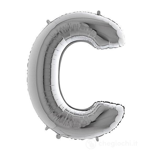 Palloncino Mylar 40 (100cm) Lettera C Silver (Argento)