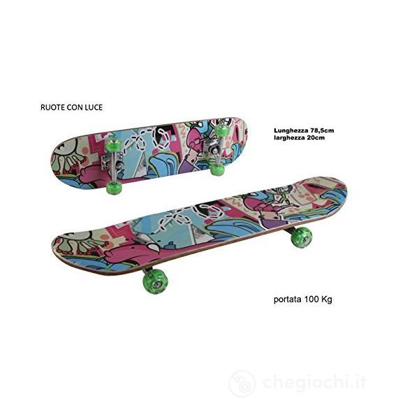 SKATEBOARD LEGNO C/RUOTE C/LUCE (232)