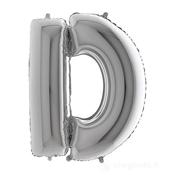 Palloncino Mylar 40 (100cm) Lettera D Silver (Argento)