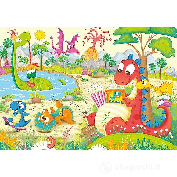 Dinosauri giocosi - Puzzle 2 x 12 pezzi (05246)