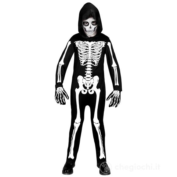 Costume Scheletro (Tuta Con Cappuccio) (128 cm / 5-7 Years) (12246)