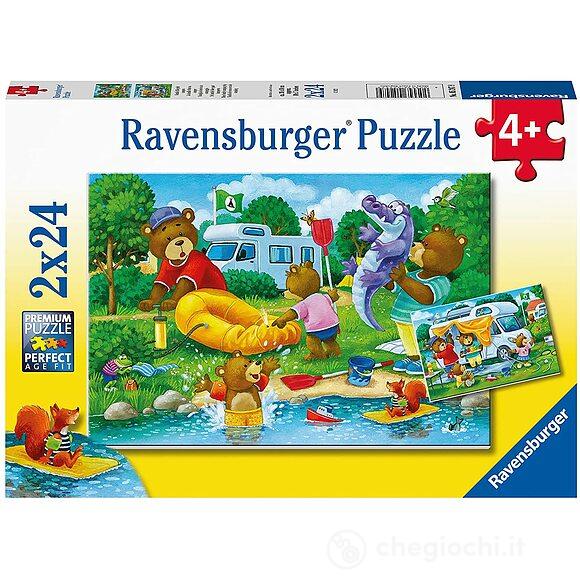 Famiglia di orsi va in campeggio - Puzzle 2 x 24 pezzi (05247)