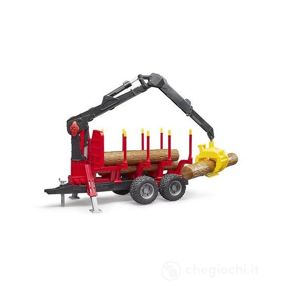 Rimorchio forestale con 4 tronchi e braccio meccanico (02252)