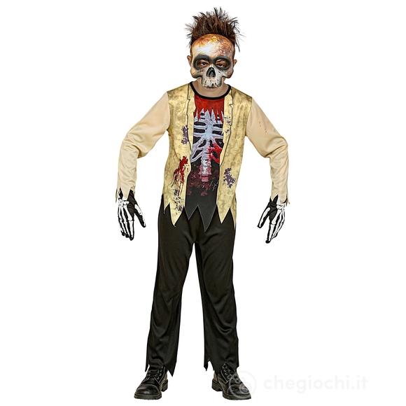 Costume Scheletro Zombie (Maglia, Pantaloni, Maschera) (128 cm / 5-7 Years) (98256)