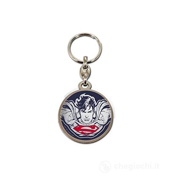 Portachiavi DC Superman Face Round Metal Keychain