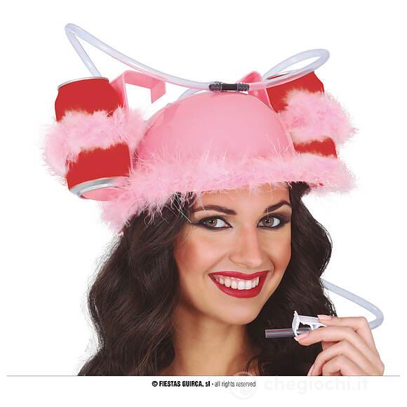 Casco Bibite Rosa Con Piume (13280)
