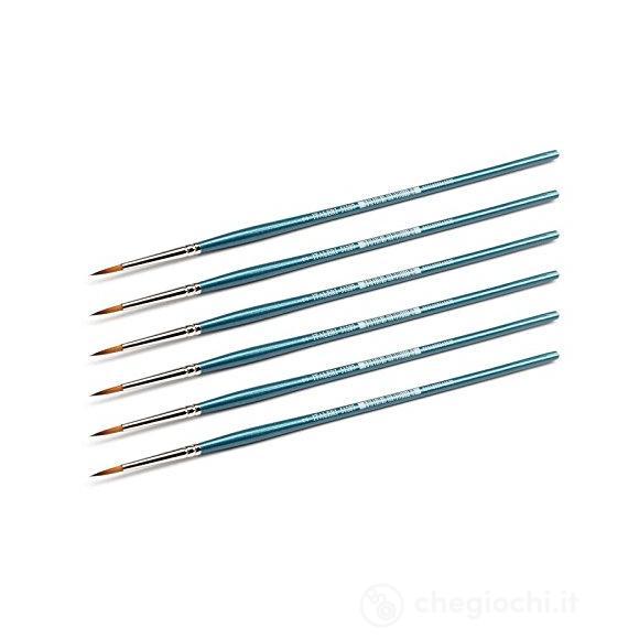 2 Synthetic Round Brush With Brown Tip