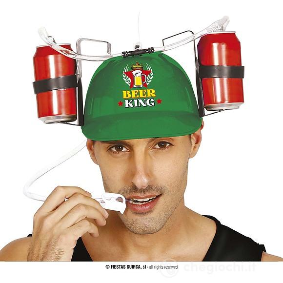 Cappello Porta Bibite Con Cannucce "Beer King" (13302)