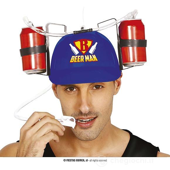 Cappello Porta Bibite Con Cannucce "Beer Man" (13303)