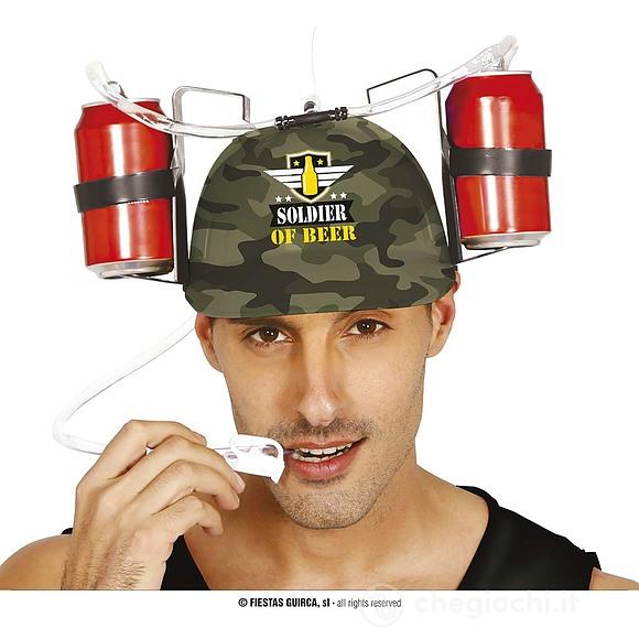 Cappello Porta Bibite Con Cannucce "Soldier Of Beer" (13304)