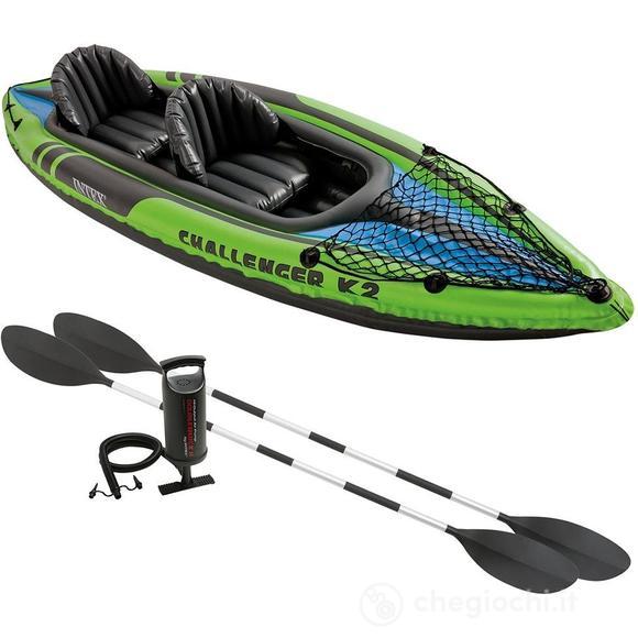 Canoa Challenger K2 cm 351X76X38 - Pompa e remi inclusi (68306)