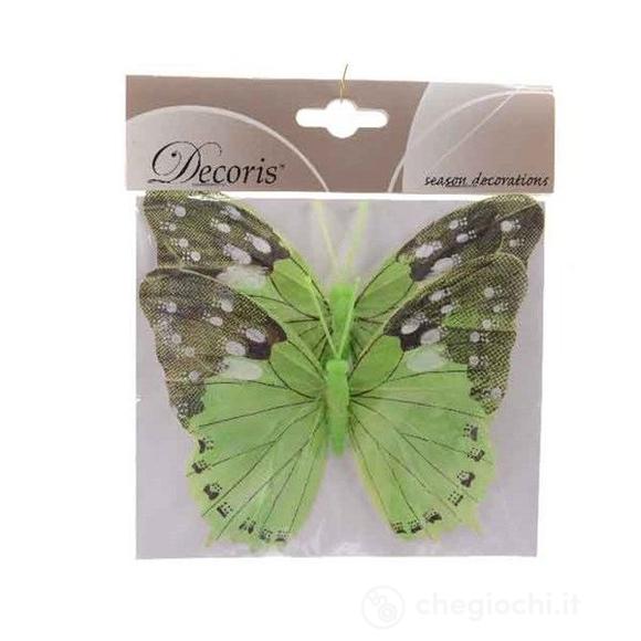 2 Farfalle Verdi Decorazione 10 cm (890592)