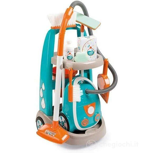 Carrello delle pulizie con aspirapolvere e 9 accessori (7600330309)