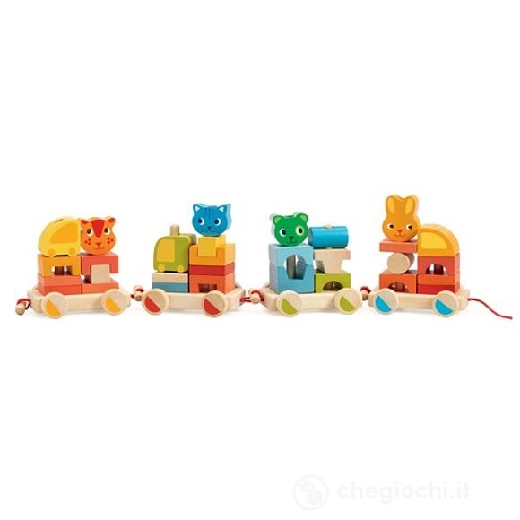Crearoule il mio trenino in legno impilabile - Primi anni - giochi primo sviluppo (DJ06315)
