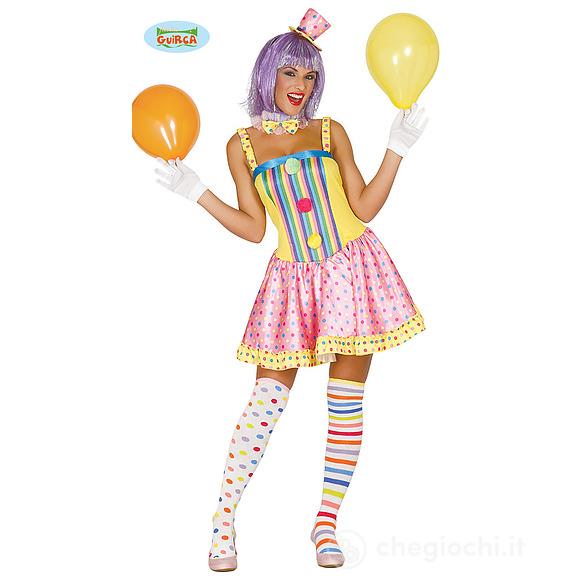 Costume Donna Pagliaccia A Pois E Righe Taglia M (84324)
