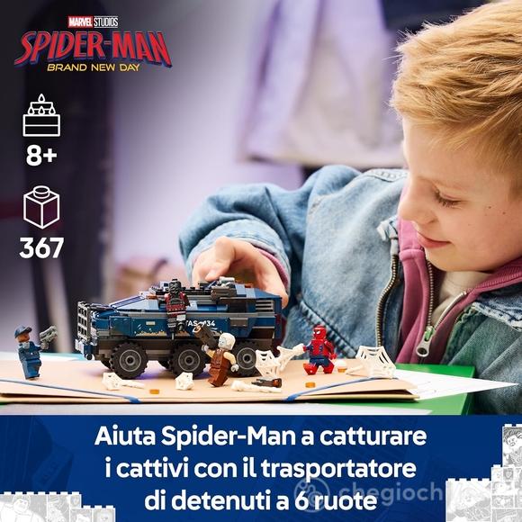 LEGO | Marvel 76349 Spider-Man: Inseguimento del Trasportatore di Detenuti, Macchina Giocattolo, 4 Minifigure, Regalo 8+ Anni