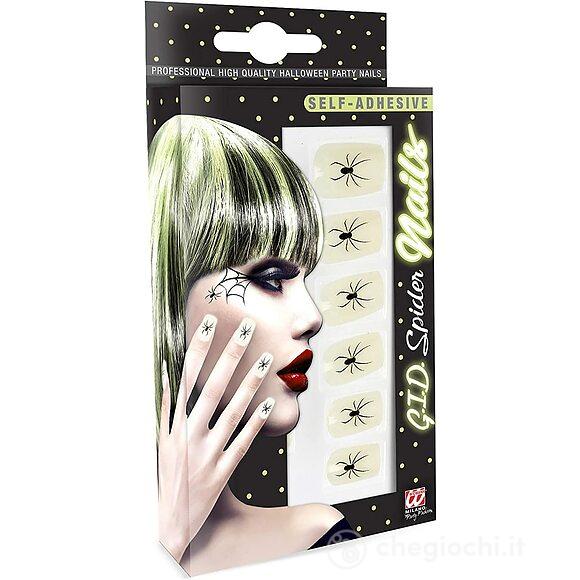 Set Da 12 Unghie Stiletto Nere Auto-Adesive