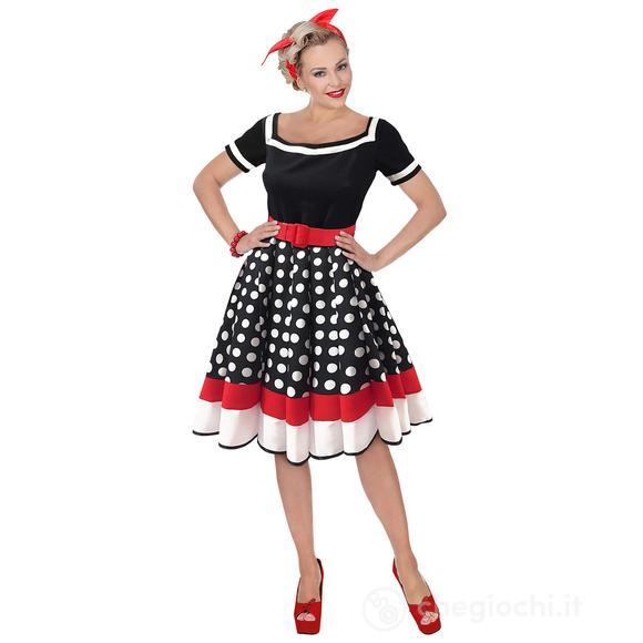 Moda Anni 50 (Vestito Con Sottogonna, Cintura) S