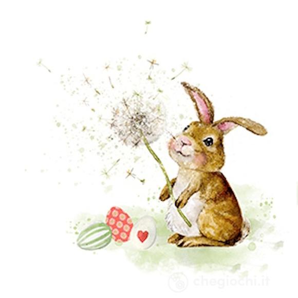 Tovaglioli 33x33 Cm Bianco Coniglio Di Pasqua