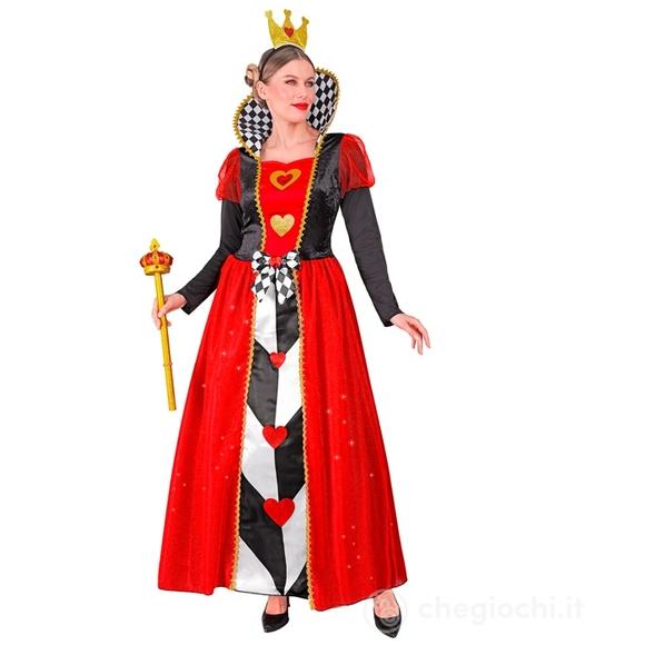 Regina Di Cuori (vestito, corona) XL - Costume Adulto Donna - Fantasia e Favole, Nobili e Reali
