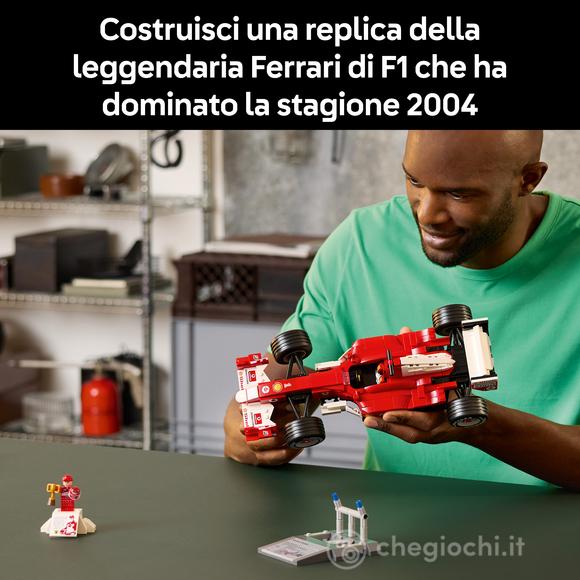 LEGO Icons 11375 Ferrari F2004 e Michael Schumacher, Modello di Auto F1 per Adulti, Regalo per i Fan degli Sport Motoristici