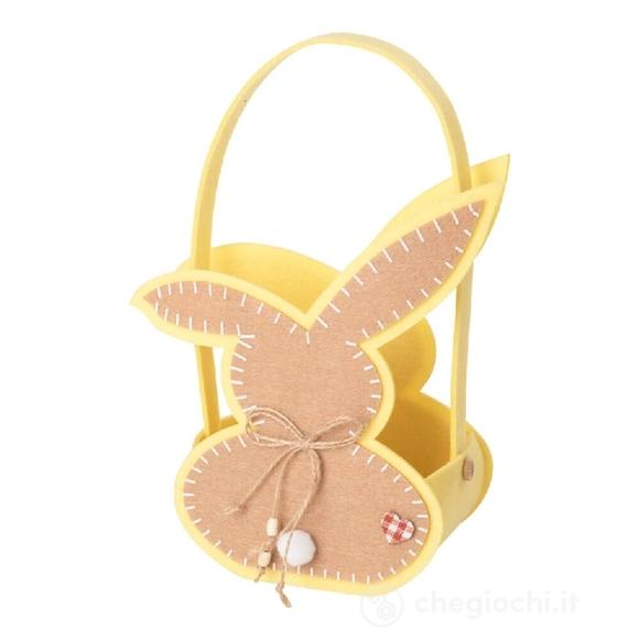 Borsa Feltro Pasqua Giallo 16x7x24/30cm
