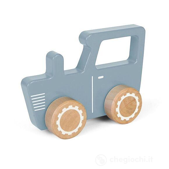 Vehicles - macchinina trattore azzurro in legno (LD4377)