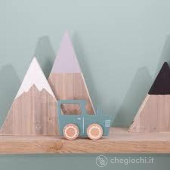 Vehicles - macchinina trattore azzurro in legno (LD4377)