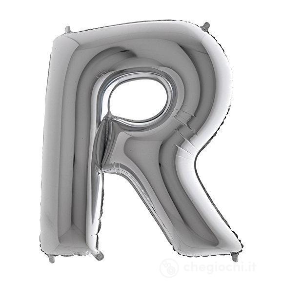 Palloncino Mylar 40 (100cm) Lettera R Silver (Argento)
