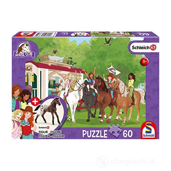 Puzzle 60 Pz Cavalli Con Animale Schleich