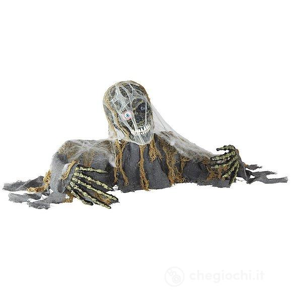 Scheletro zombie animato con testa e braccia movibili