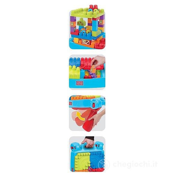 Mega Bloks Tavolino Multi-attività 3-in-1 – Ripiegabile Con Pista E 20 Blocchi – Gioco Per Bambini 1+ Anni (CNM42)