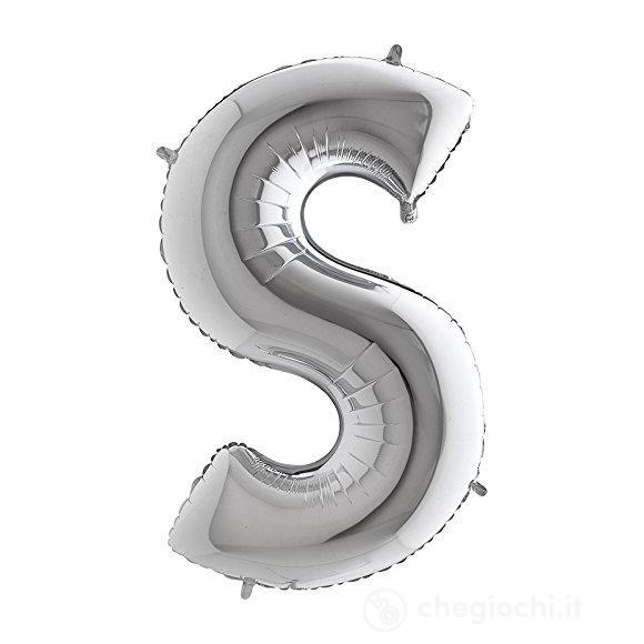 Palloncino Mylar 40 (100cm) Lettera S Silver (Argento)