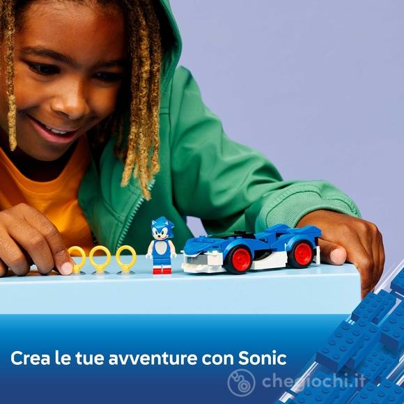 LEGO Sonic the Hedgehog 77117 Sonic: Fulmine Supersonico, Macchina Giocattolo con Accessori, Regalo per Bambini e Bambine 7+
