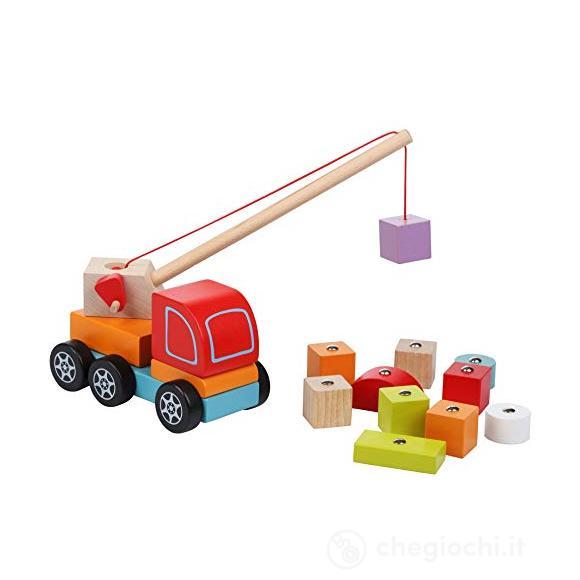 Veicolo Con Gru In Legno