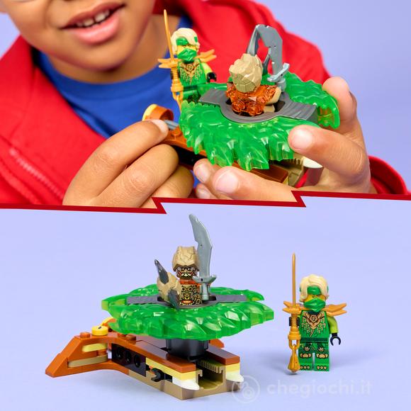 LEGO NINJAGO 71850 Lloyd Contro Spinner Mostro della Terra, Giocattolo Rotante con Lanciatore, Trottola e 2 Minifigure da 6+