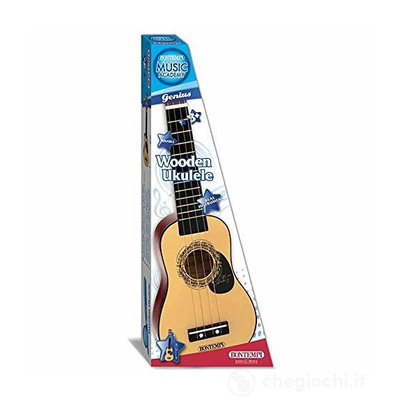 Ukulele In Legno 53 Cm A 4 Corde. Accordabile. Plettro. Suono Realistico. Metodo Musicale. (21 5330)