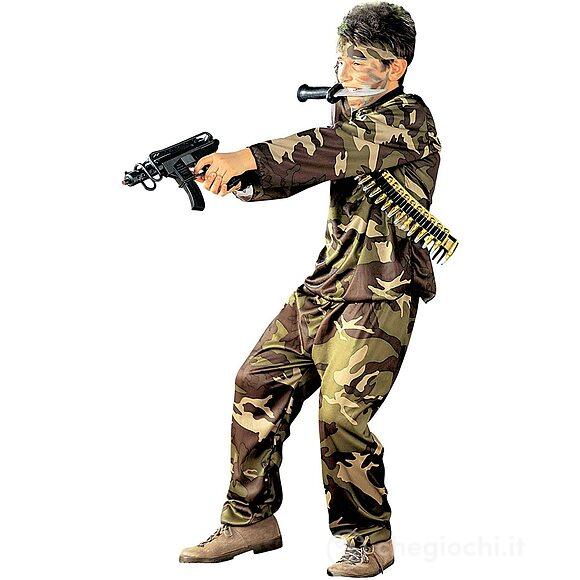 Costume Soldato (Casacca, Pantaloni, Cintura, Fascia Per Testa) 4-5 anni