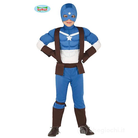 Costume Capitano Supereroe Americano Bambino Taglia 3-4 Anni (88405)
