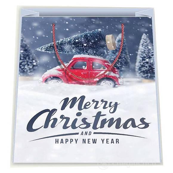 Confezione regalo Natale. Shopper + biglietto + carta