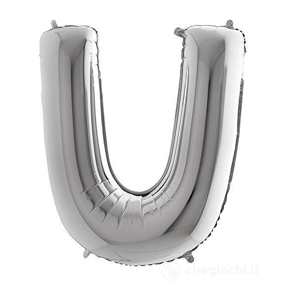 Palloncino Mylar 40 (100cm) Lettera U Silver (Argento)