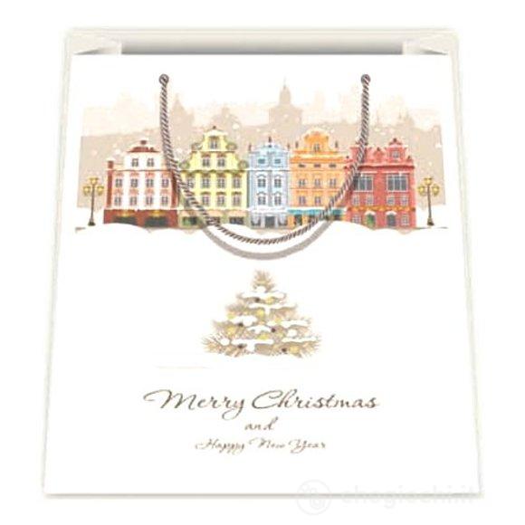 Confezione regalo Natale. Shopper + biglietto + carta