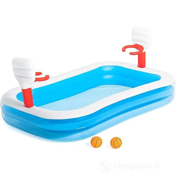 Piscina Family Basketball 251x168x102 cm Contiene 2 Palle Per Giocare