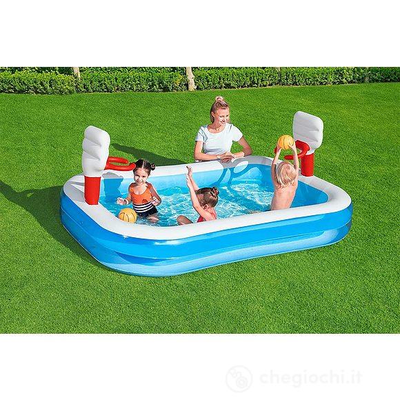 Piscina Family Basketball 251x168x102 cm Contiene 2 Palle Per Giocare