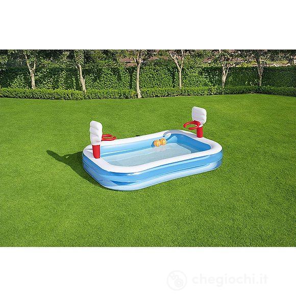 Piscina Family Basketball 251x168x102 cm Contiene 2 Palle Per Giocare