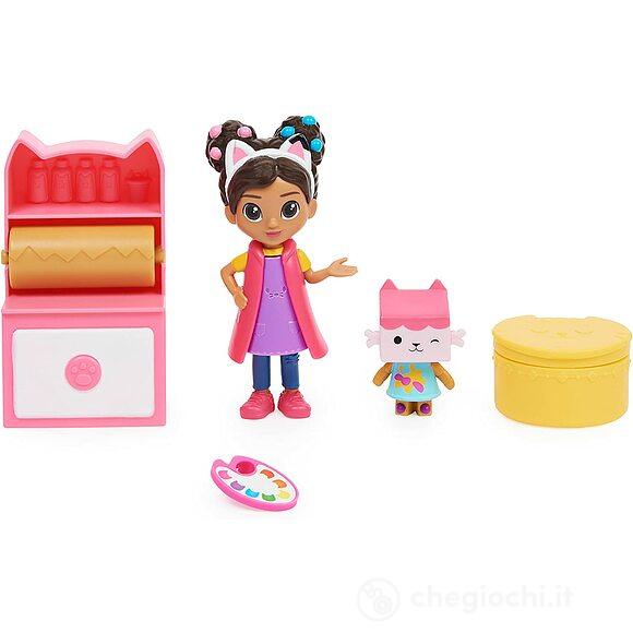 Gabby's Dollhouse, Mini set Studio d'arte, con Gabby e Baby Scatola