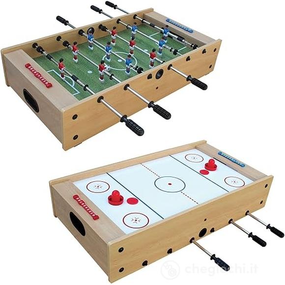 Calcio Balilla Tavolo Multigioco 2 in uno da tavolo - versione Calcio Balilla aste rientranti 