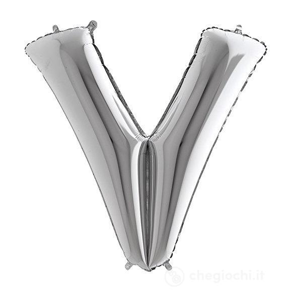 Palloncino Mylar 40 (100cm) Lettera V Silver (Argento)